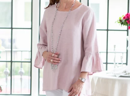 blush Bella Linen Top