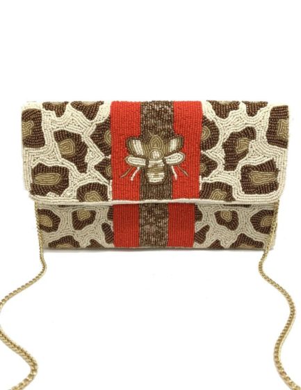 Leopard Bee Clutch