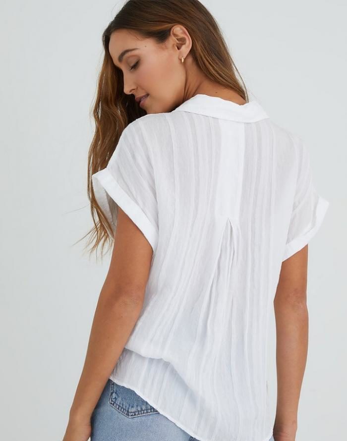 Bella Dahl White Cap Sleeve Top