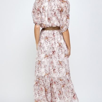 Ellison Floral PaisleyMaxi Dress with Belt
